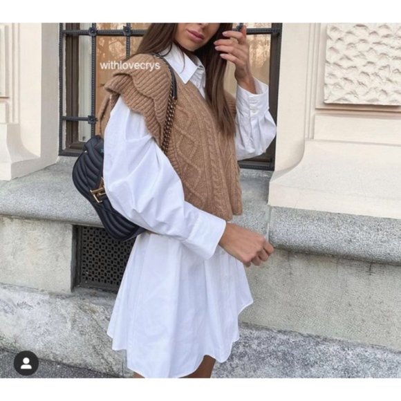 NWT Zara Cable Knit Sweater Vest - Picture 4 of 12